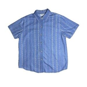 Vintage 90s Casey & Max Floral Print Chambray Button Up Shirt Medium